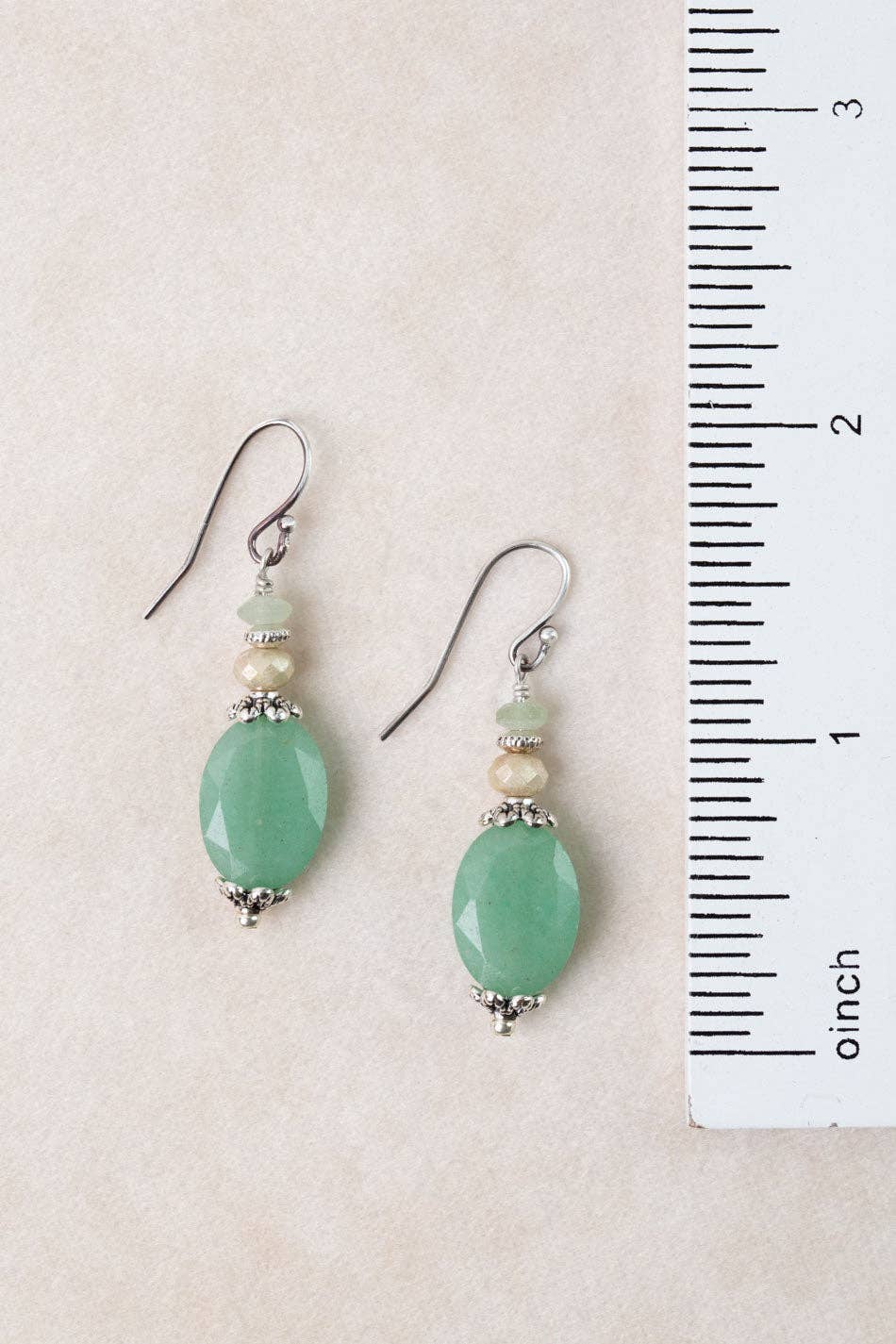 Mint Julep Green Aventurine Simple Earrings E063 - Vintage Vault Boutique