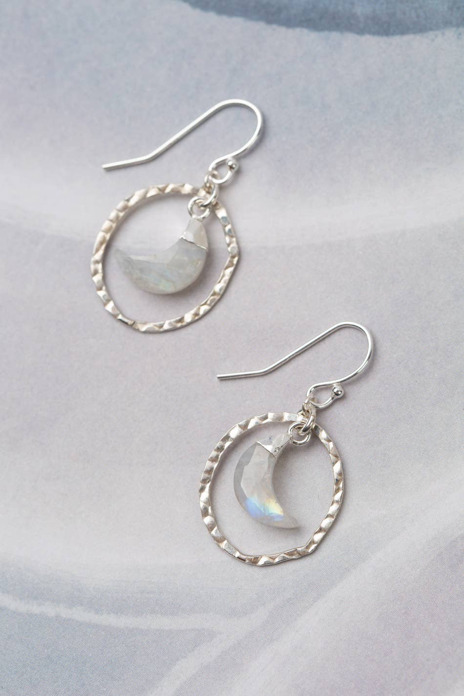 Mystic Moonstone Simple Earrings 007E