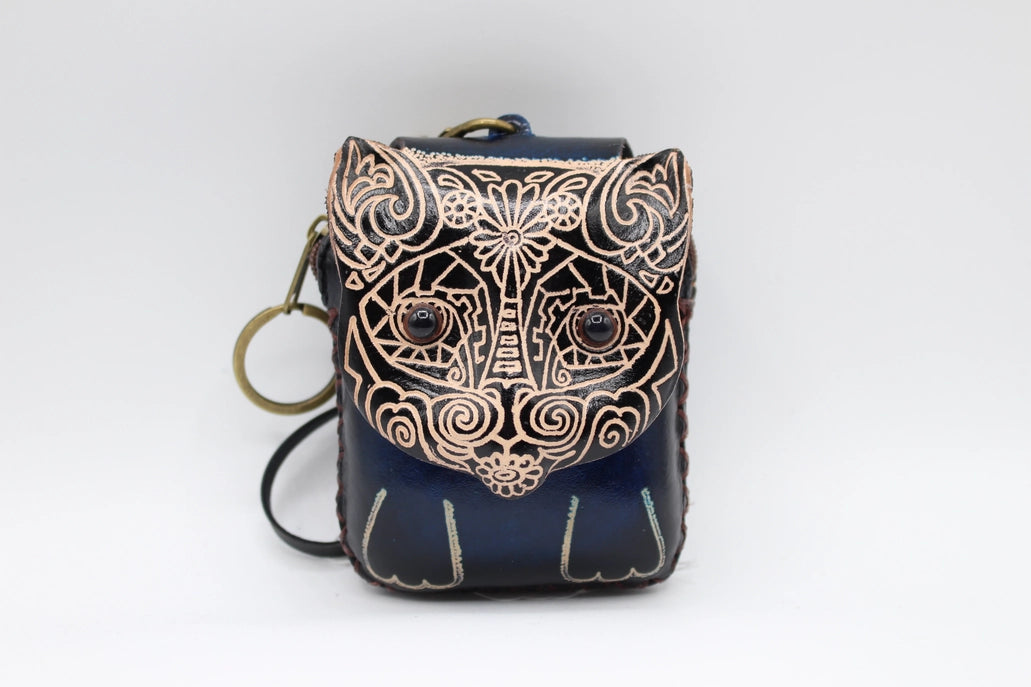 Sugar Skull Cat Coin Wristlet