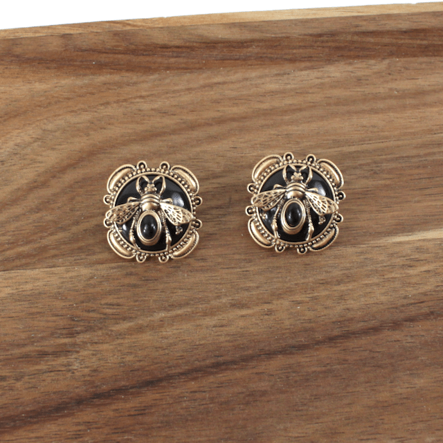 Bee Alloy and Resin Earring - Vintage Vault Boutique