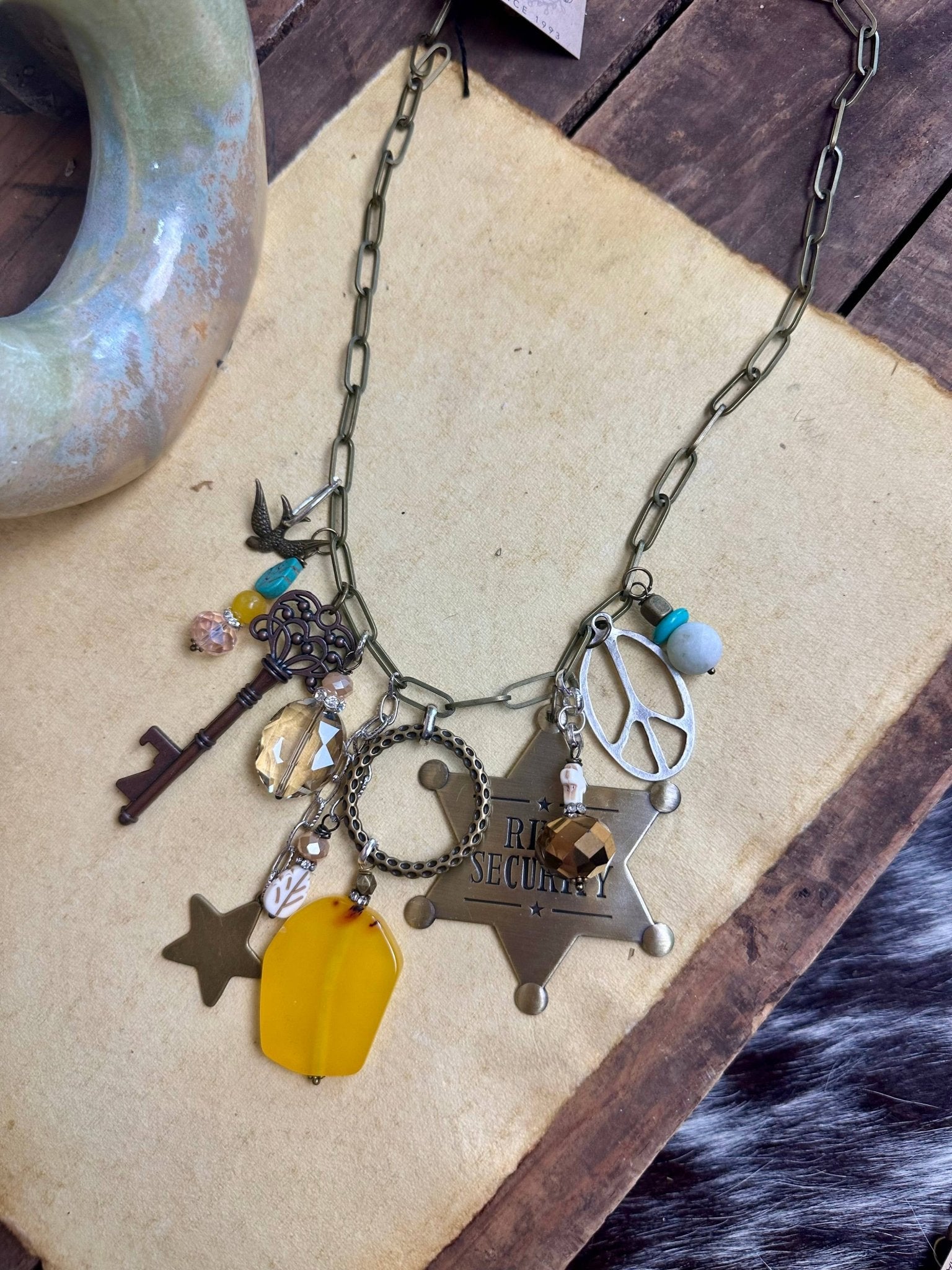 Gypsy Junk Original Necklace - Jail Bird - Vintage Vault Boutique