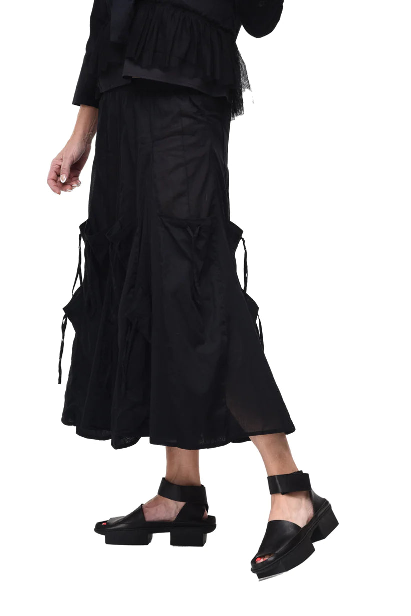 close up side view of Alexus skirt on a model