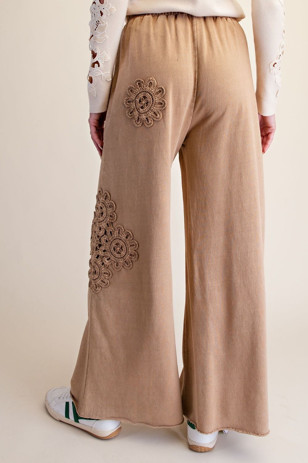 Crochet Patch Knit Pants