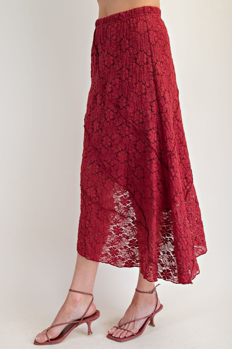 Moroccan Red Lace Skirt