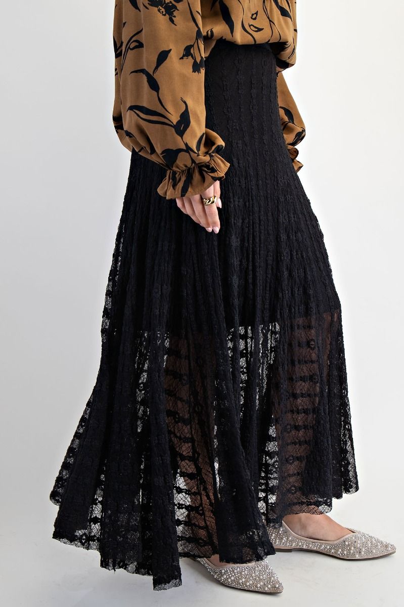 Black All Over Lace Skirt