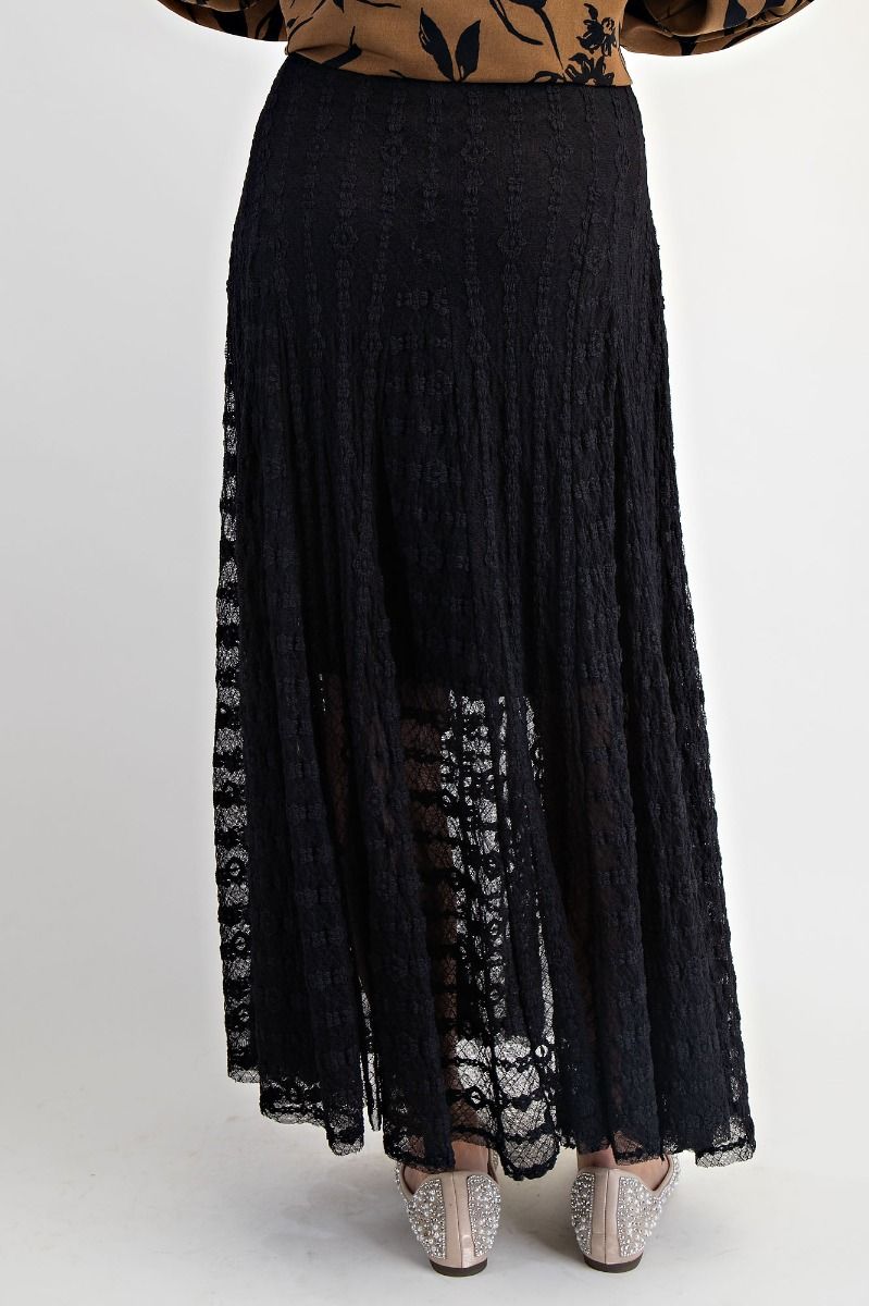 Black All Over Lace Skirt