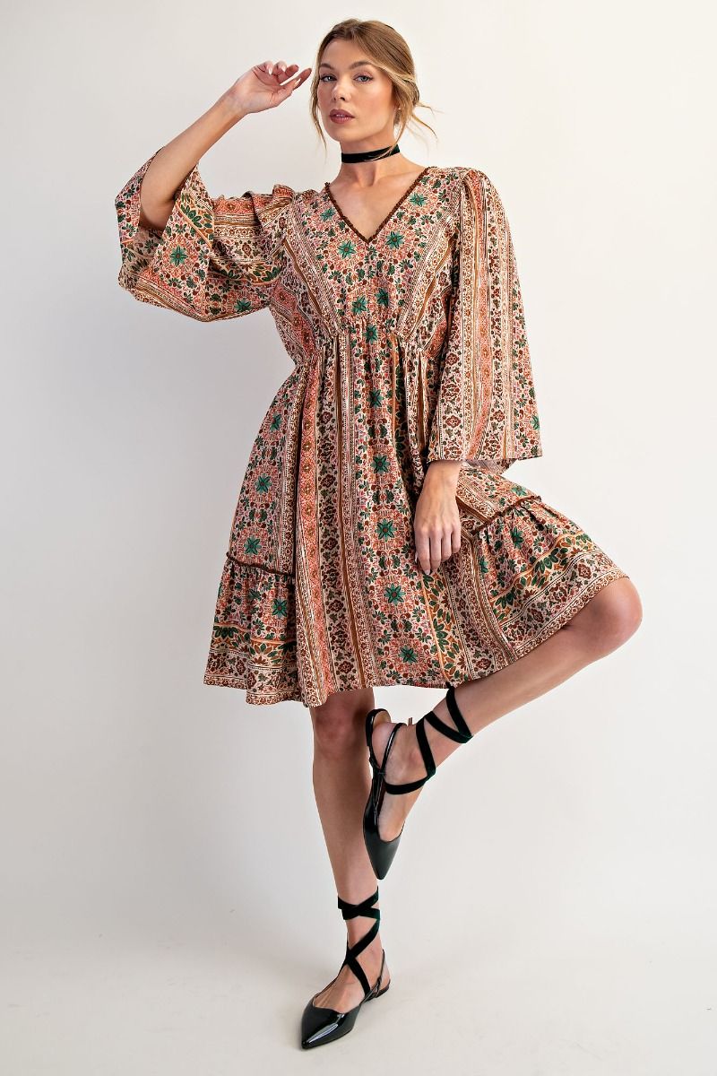 Natural Farm V-Neck Dress
