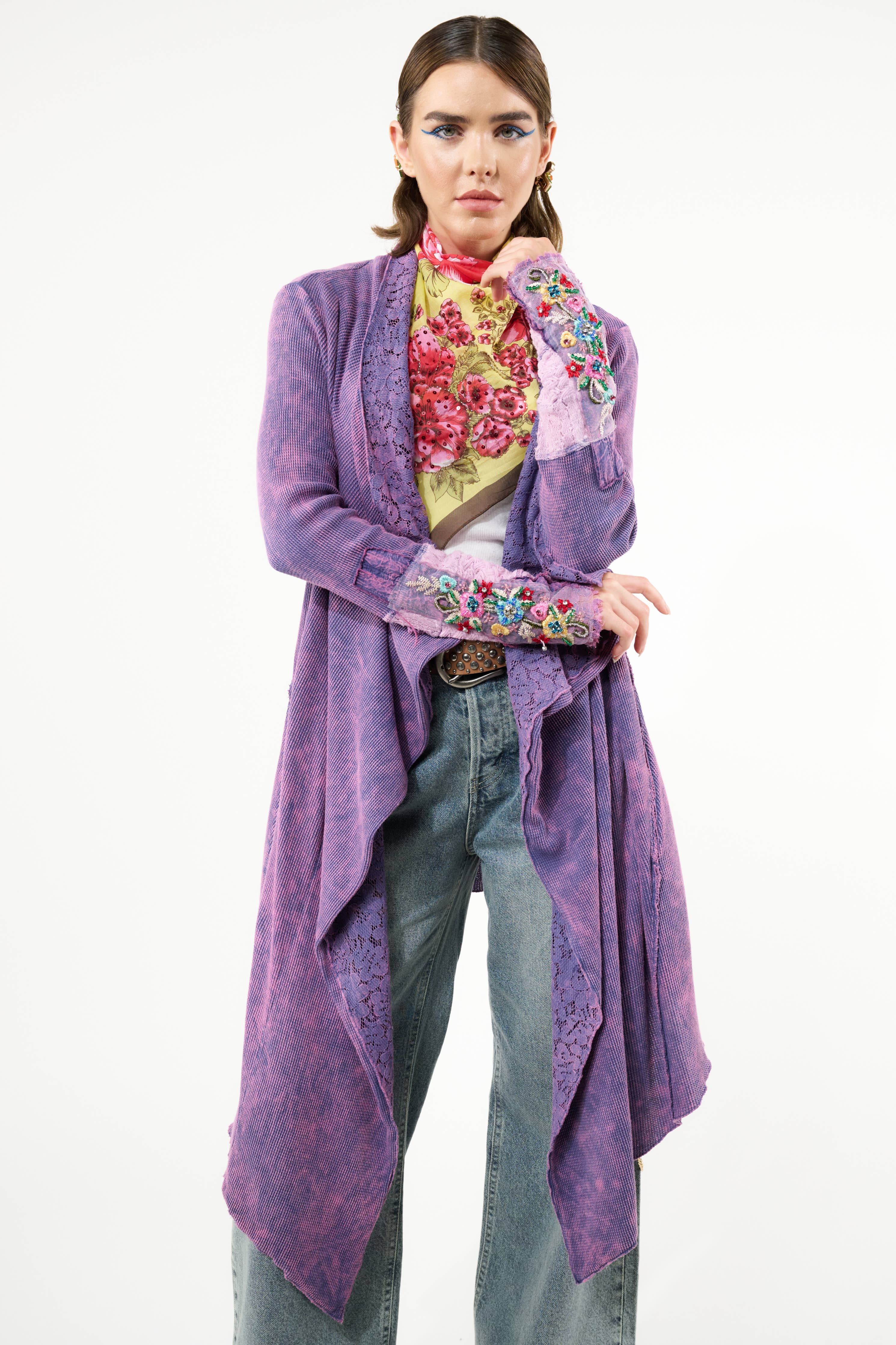 Purple Wash Traveling Shawl