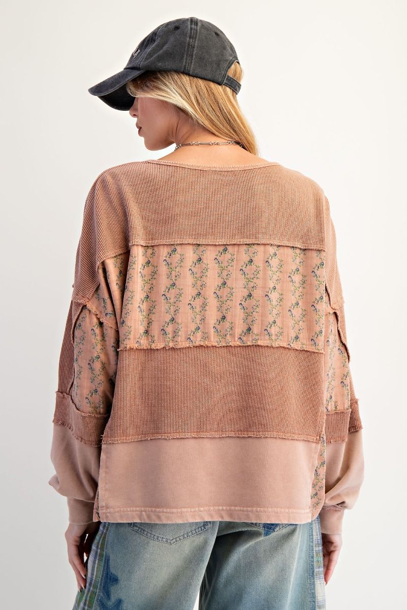 Camel Mix Medium Henley Top
