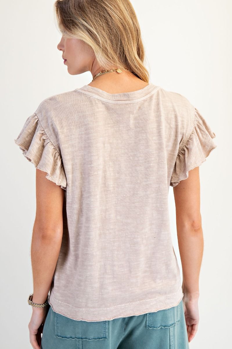 Mushroom Ruffle Sleeve Top