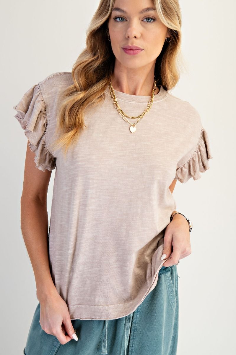 Mushroom Ruffle Sleeve Top