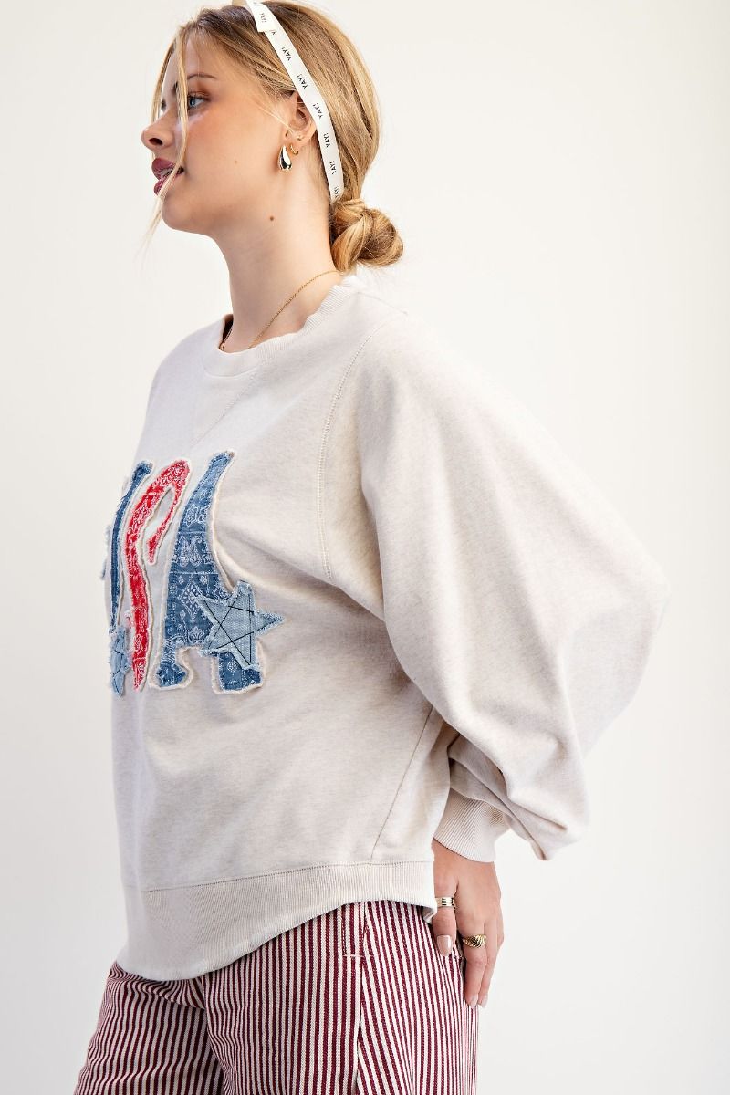 Oatmeal USA Sweatshirt