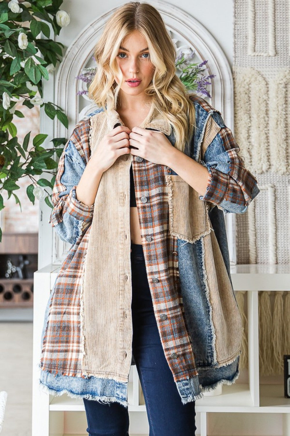 Washed Mixed Shacket - Shirt / Jacket