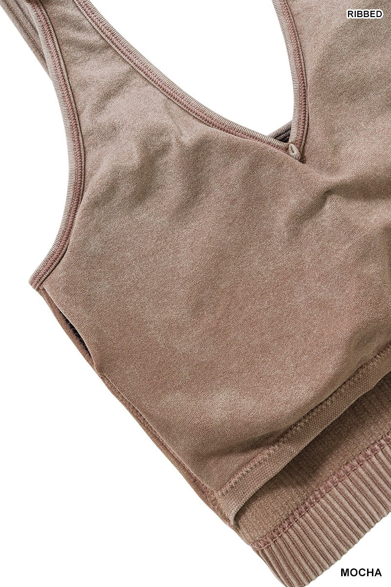Washed Ribbed Bralette