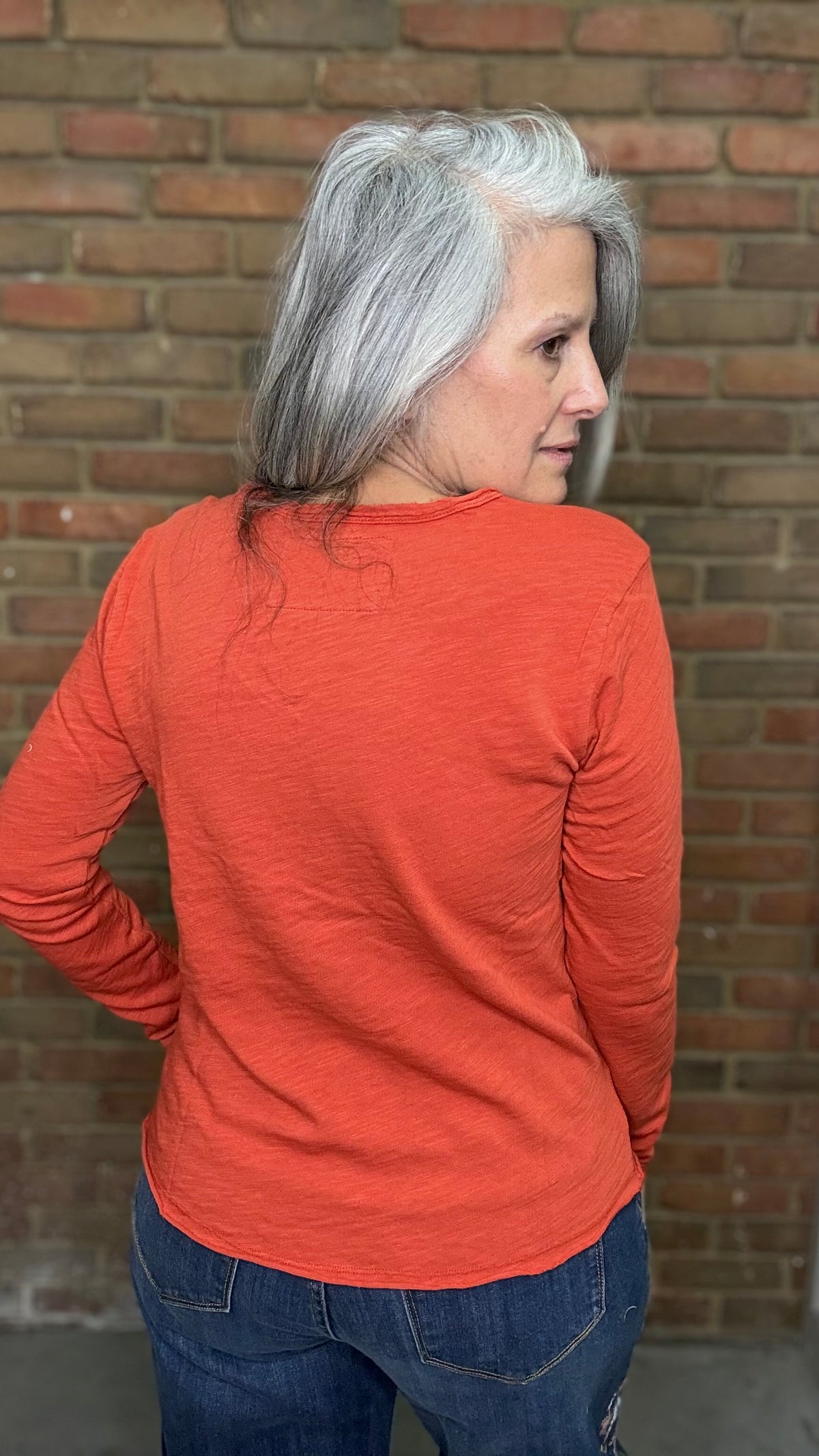 VANYA Long Sleeve Tee Burnt Orange