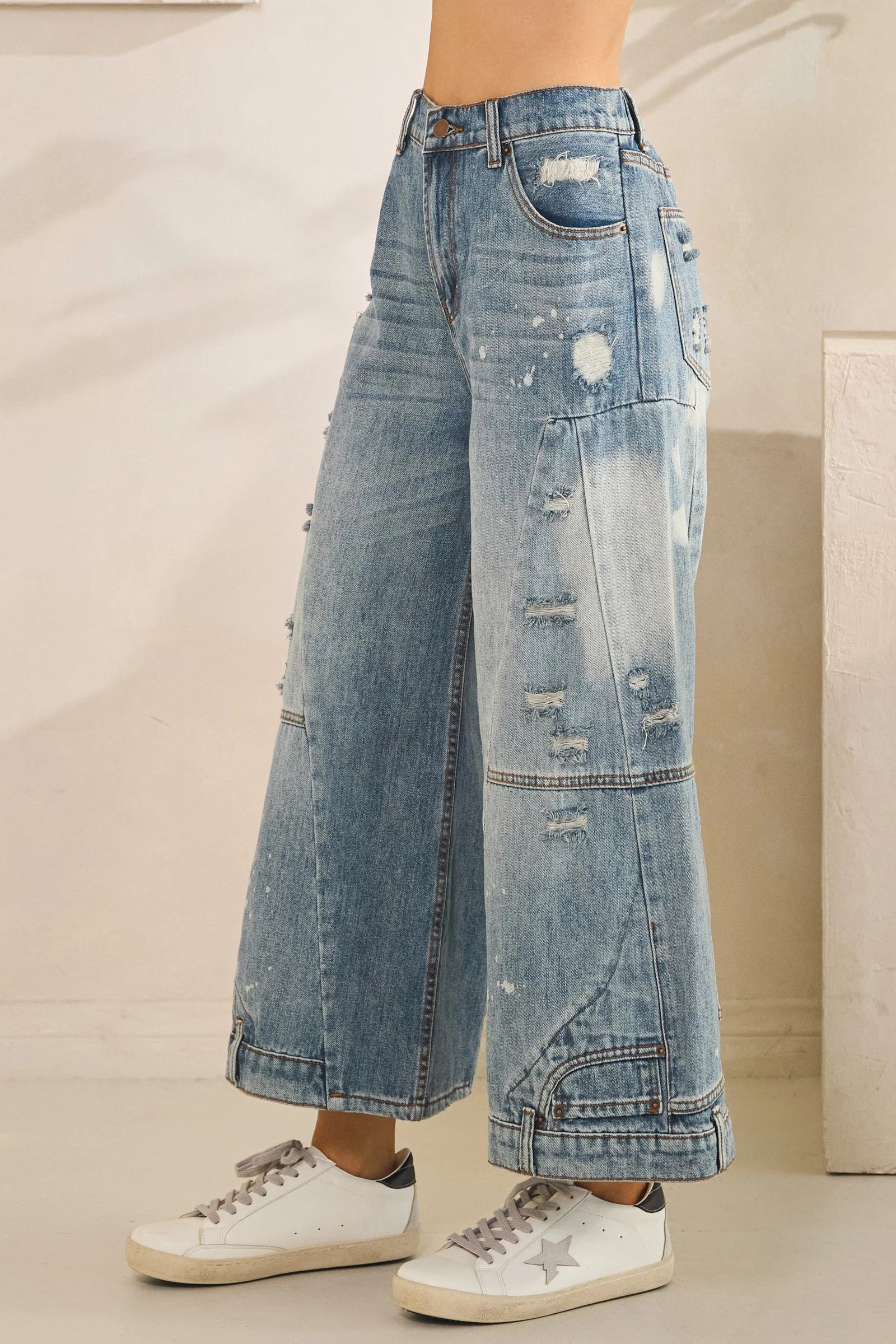 Upside Down Denim Pants