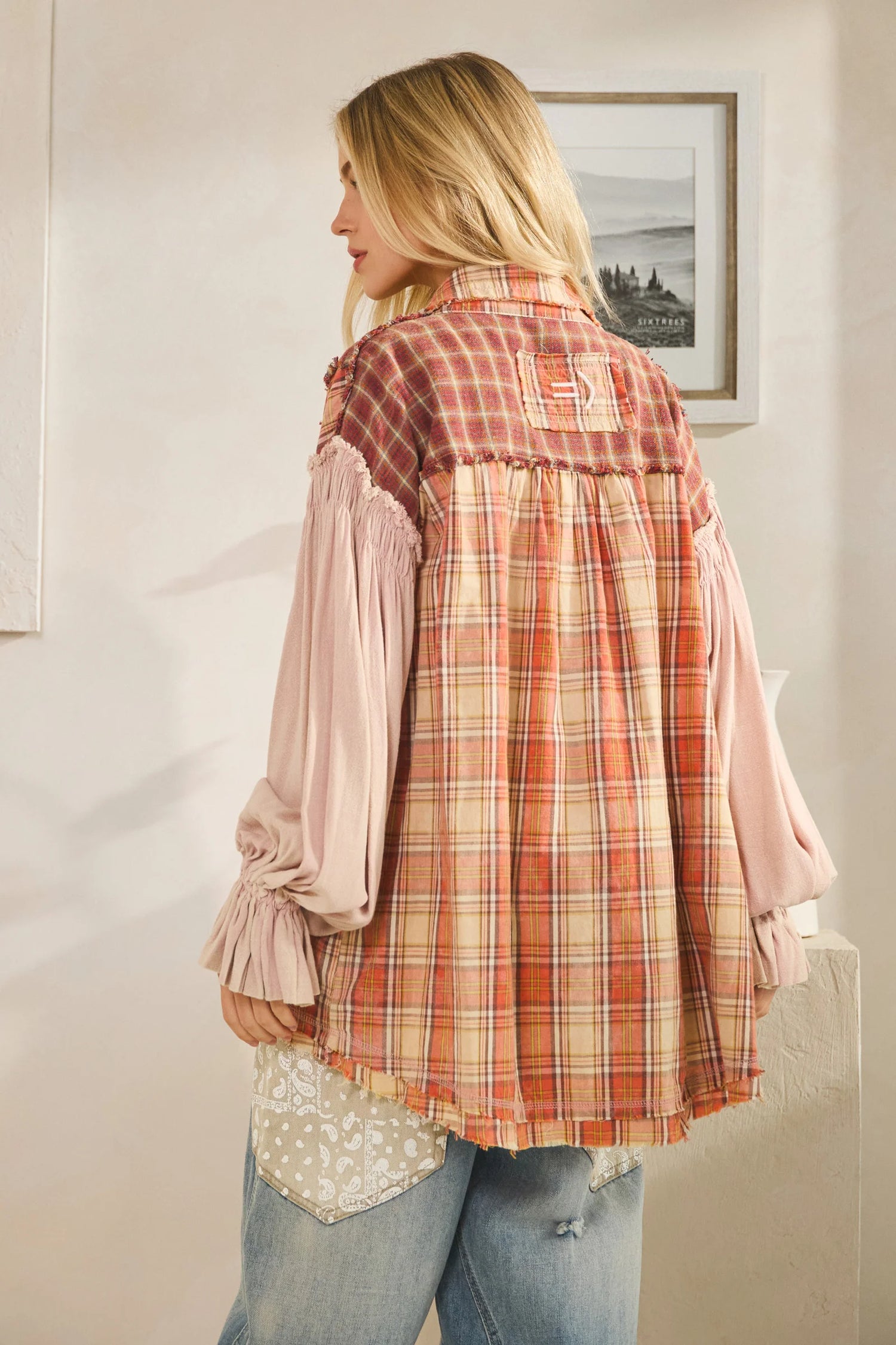 Mauve Asymmetric Button Down Shirt