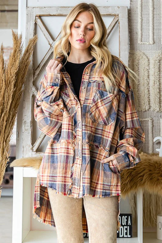 Multi Color Plaid Button Shirt