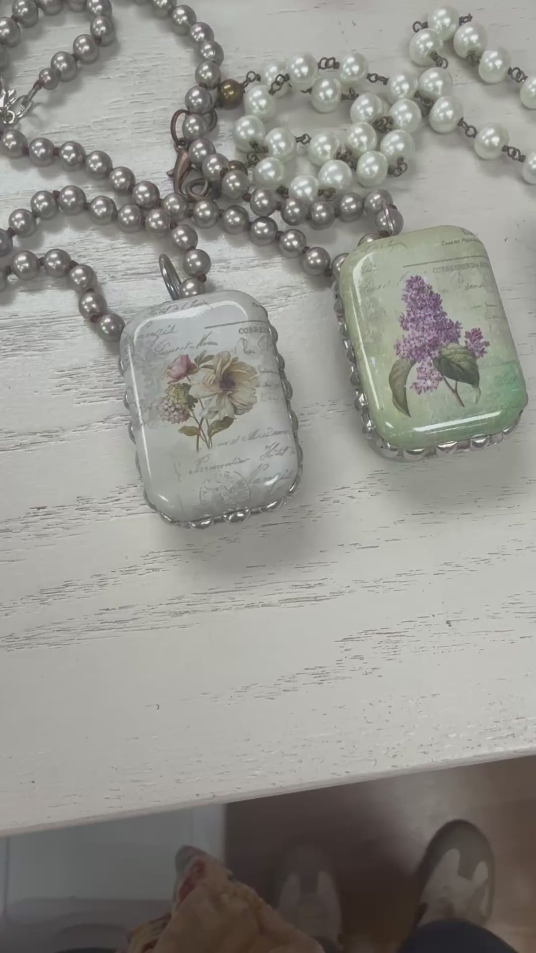 Vintage Floral Tin Necklace