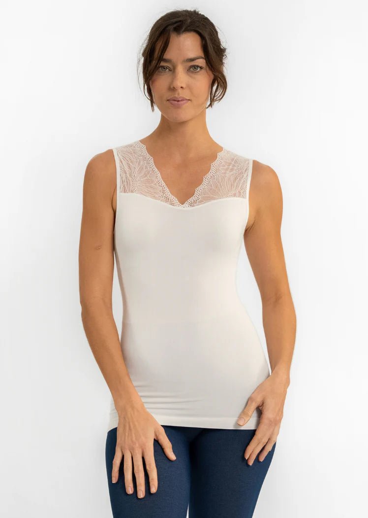 Lace Inset Top Multiple Colors - Vintage Vault Boutique