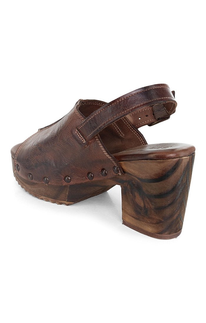 marie- Wood Clog Sandal -Teak Dip Dye - Vintage Vault Boutique