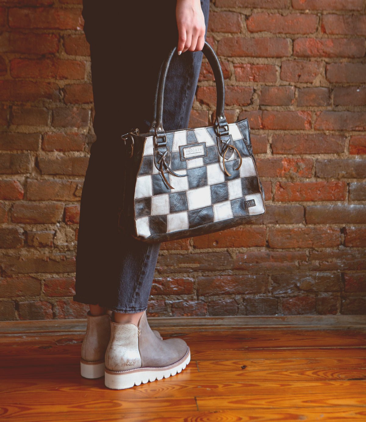 ROCKABABY - Checker Tote Shoulder Bag - Vintage Vault Boutique