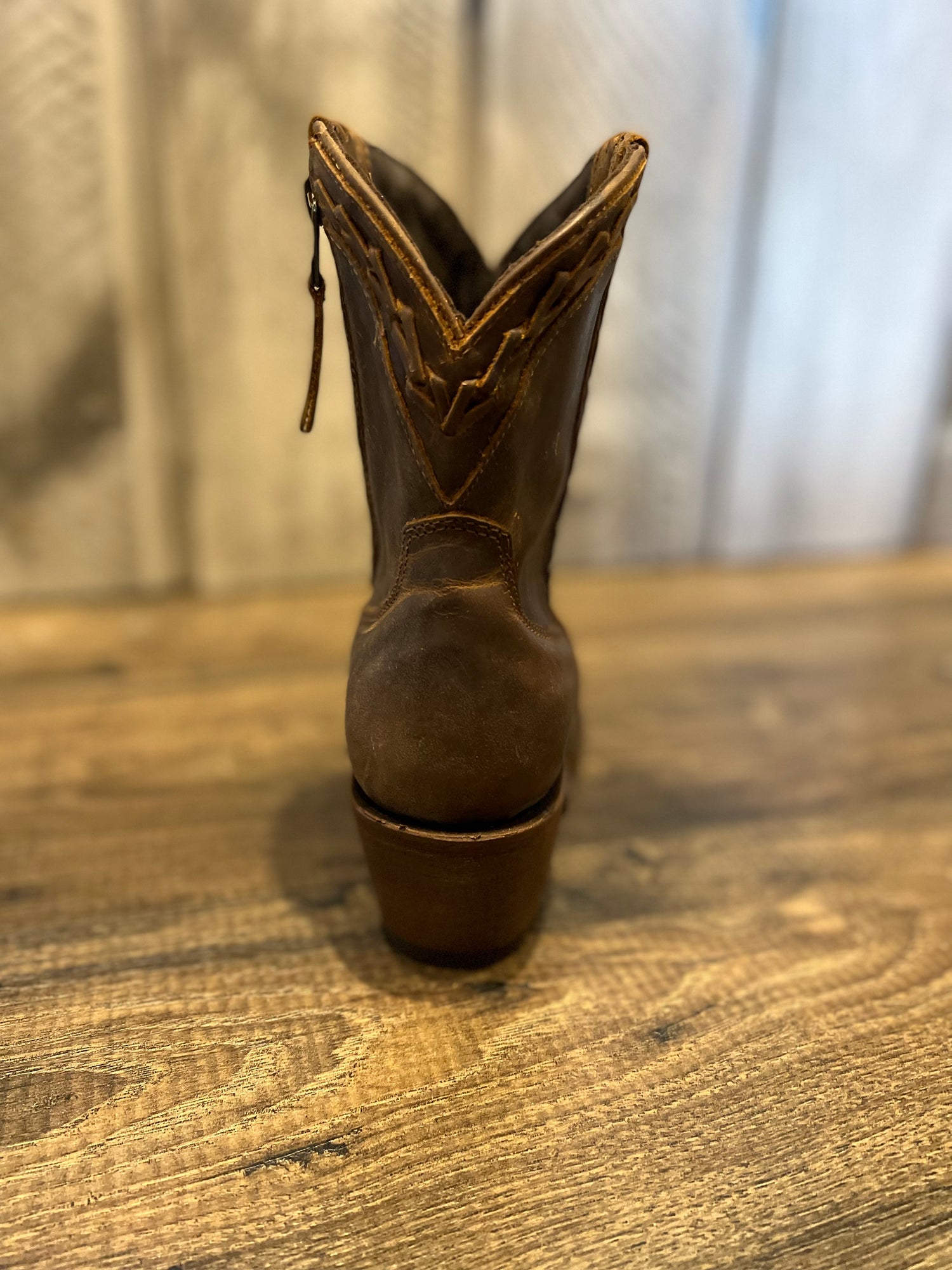 back view of leather boot