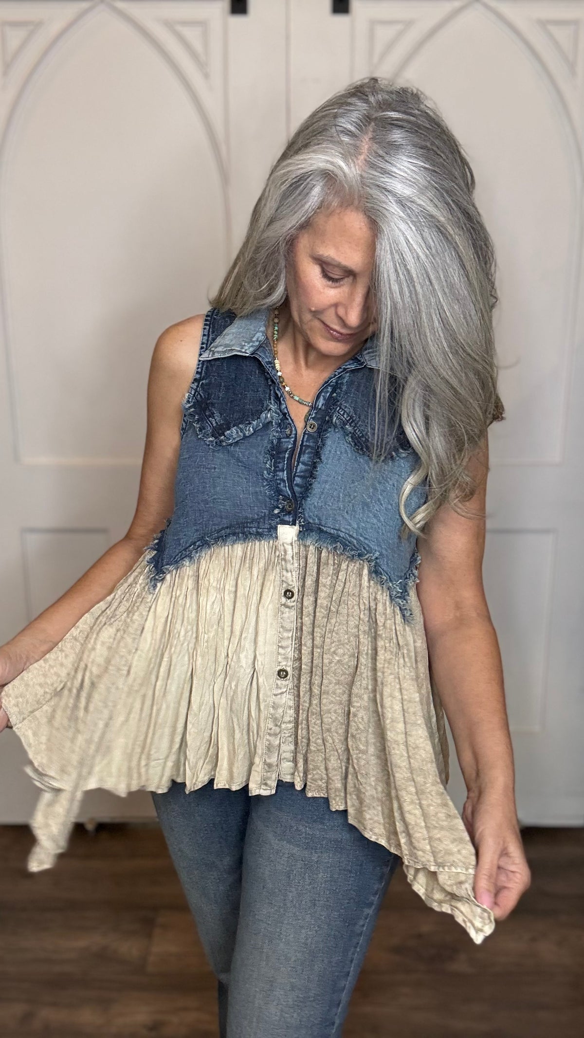 Sleeveless Boho Western Top
