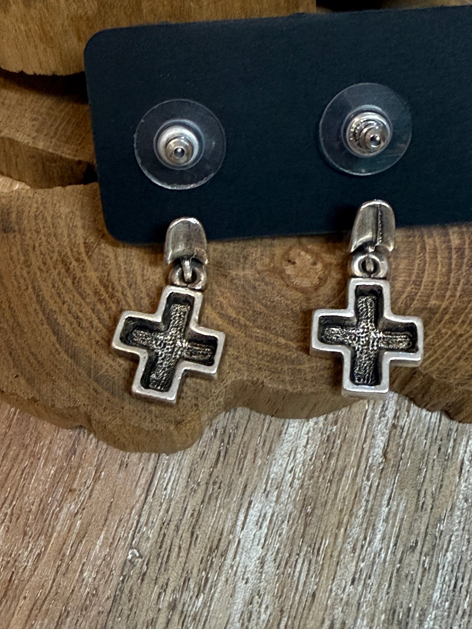 Hoop Cross Earring - Vintage Vault Boutique