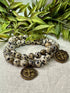 Dalmatian Jasper with Cross Drop Bracelet - Vintage Vault Boutique