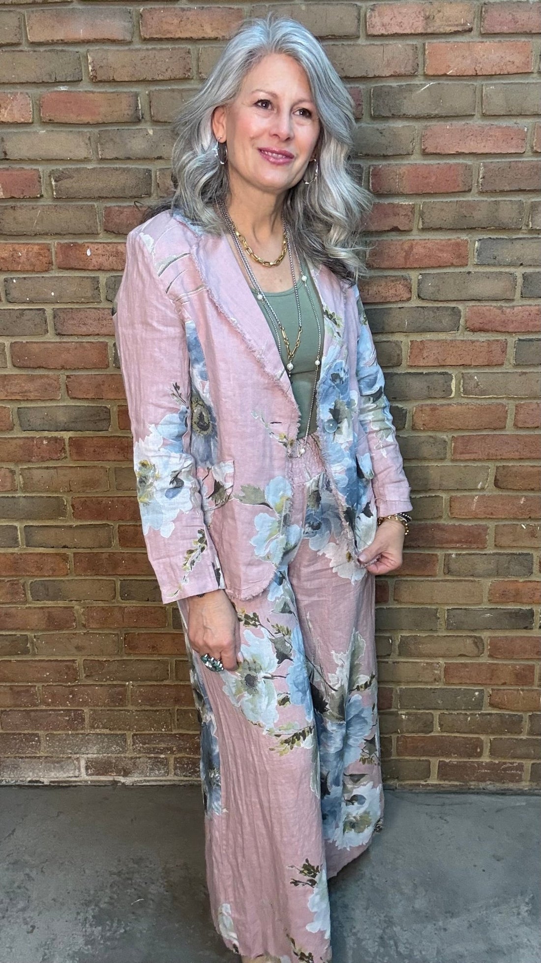 One Button Print Jacket - Vintage Vault Boutique