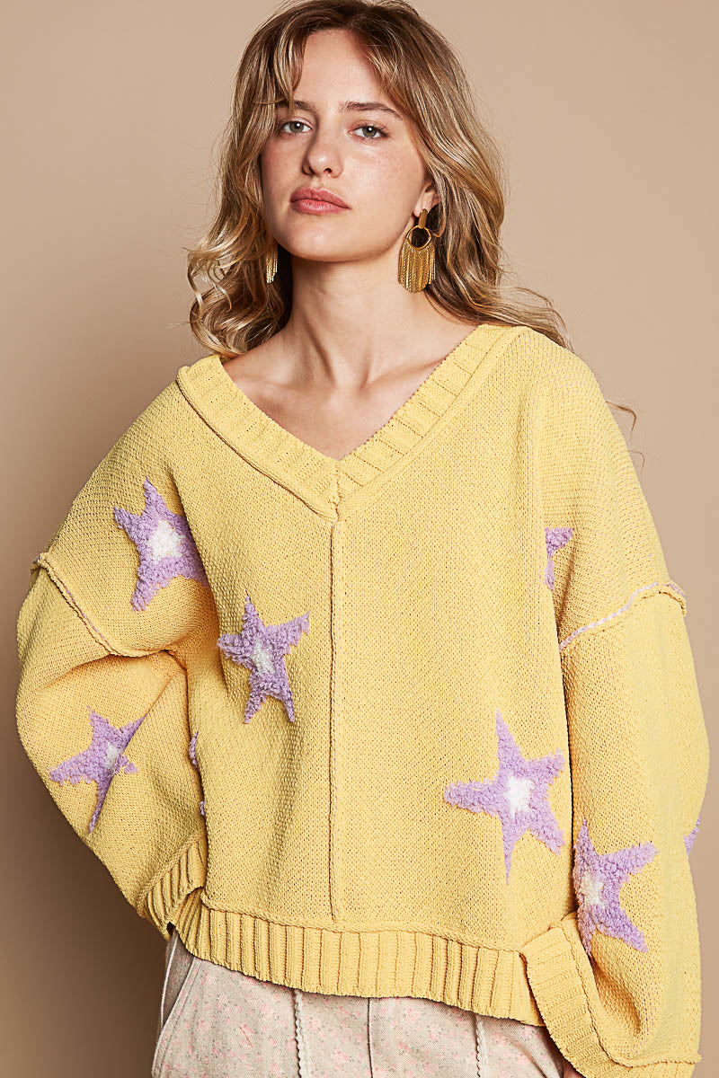 Mustard Sweater with Stars