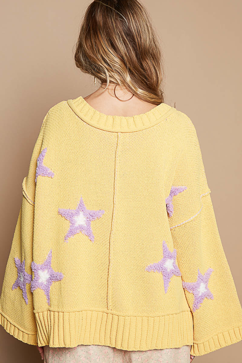 Mustard Sweater with Stars