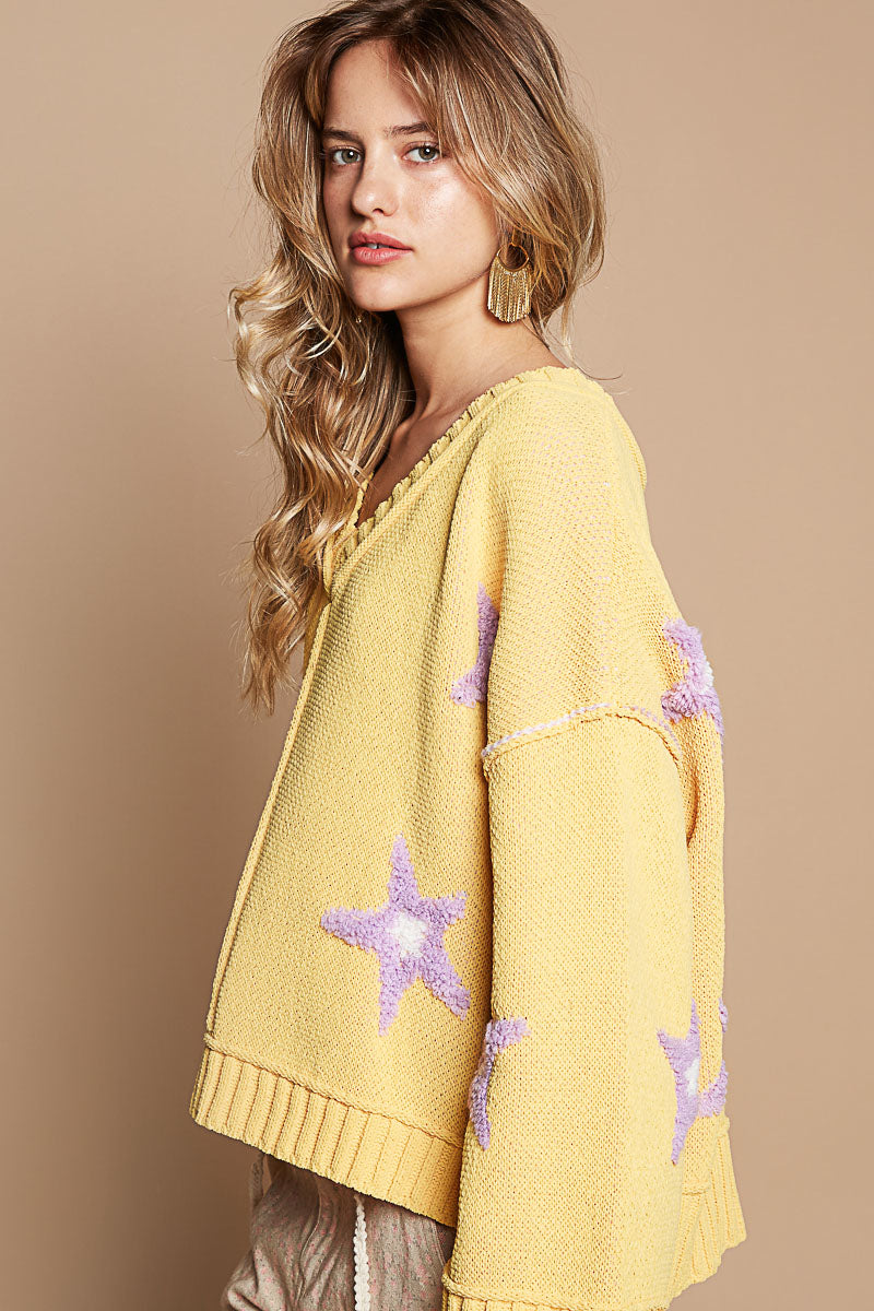 Mustard Sweater with Stars