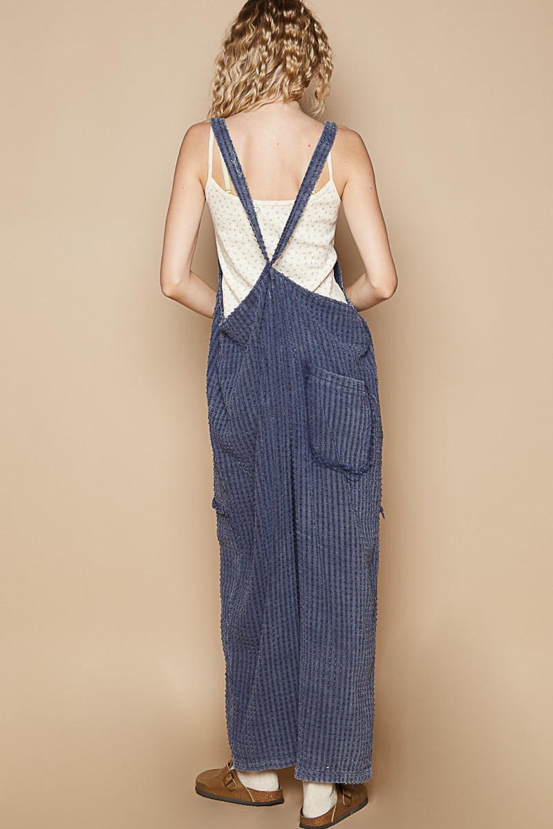 Indigo Textured Overall Pants 