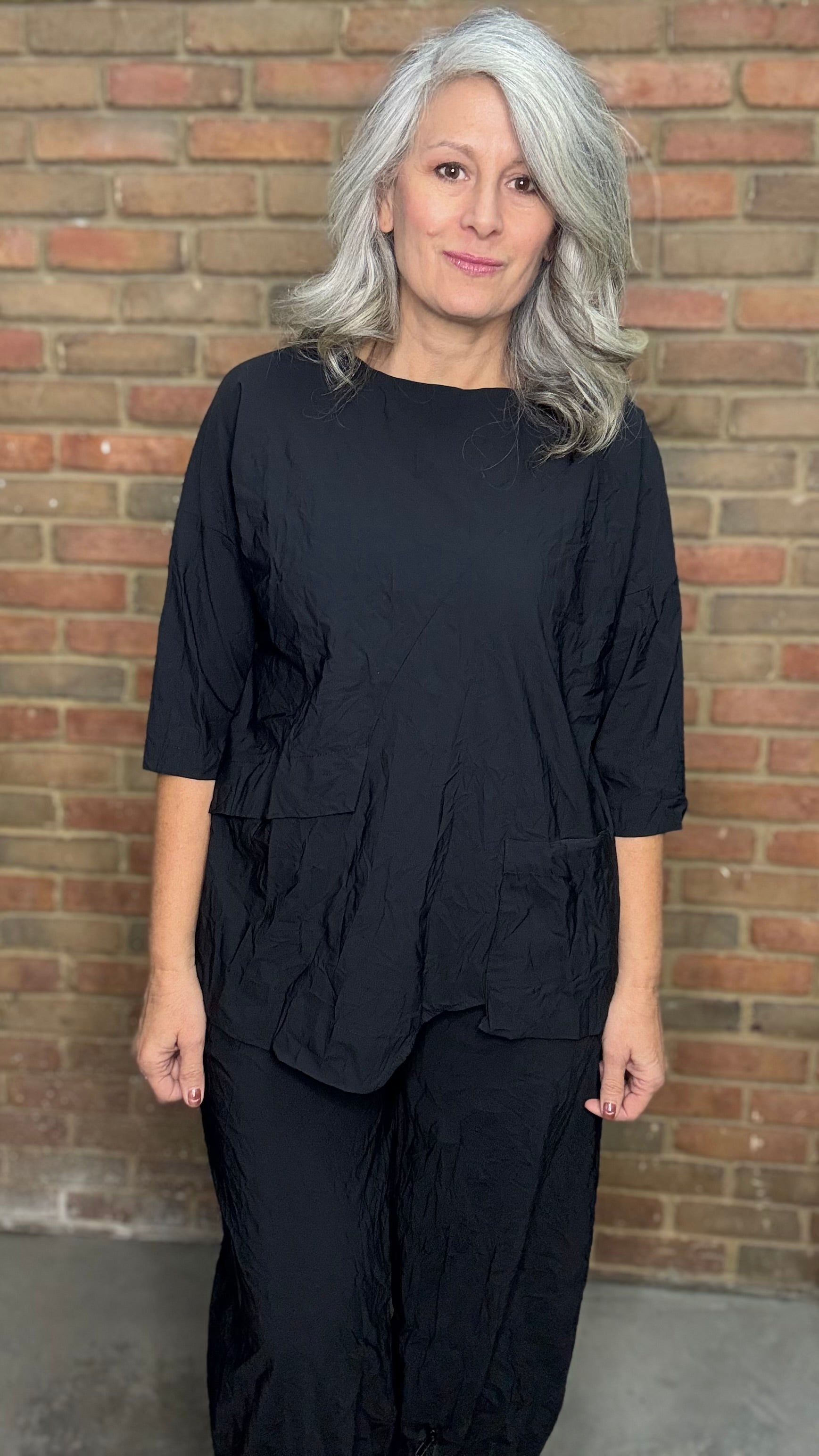 Black Thea Parachute Top