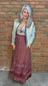 Rustic Textured Maxi Skirt Garnet - Vintage Vault Boutique