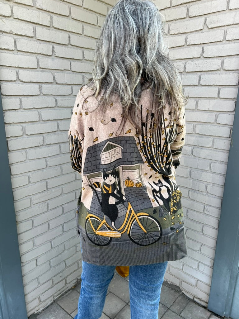 Cat on a Bike Sweater 