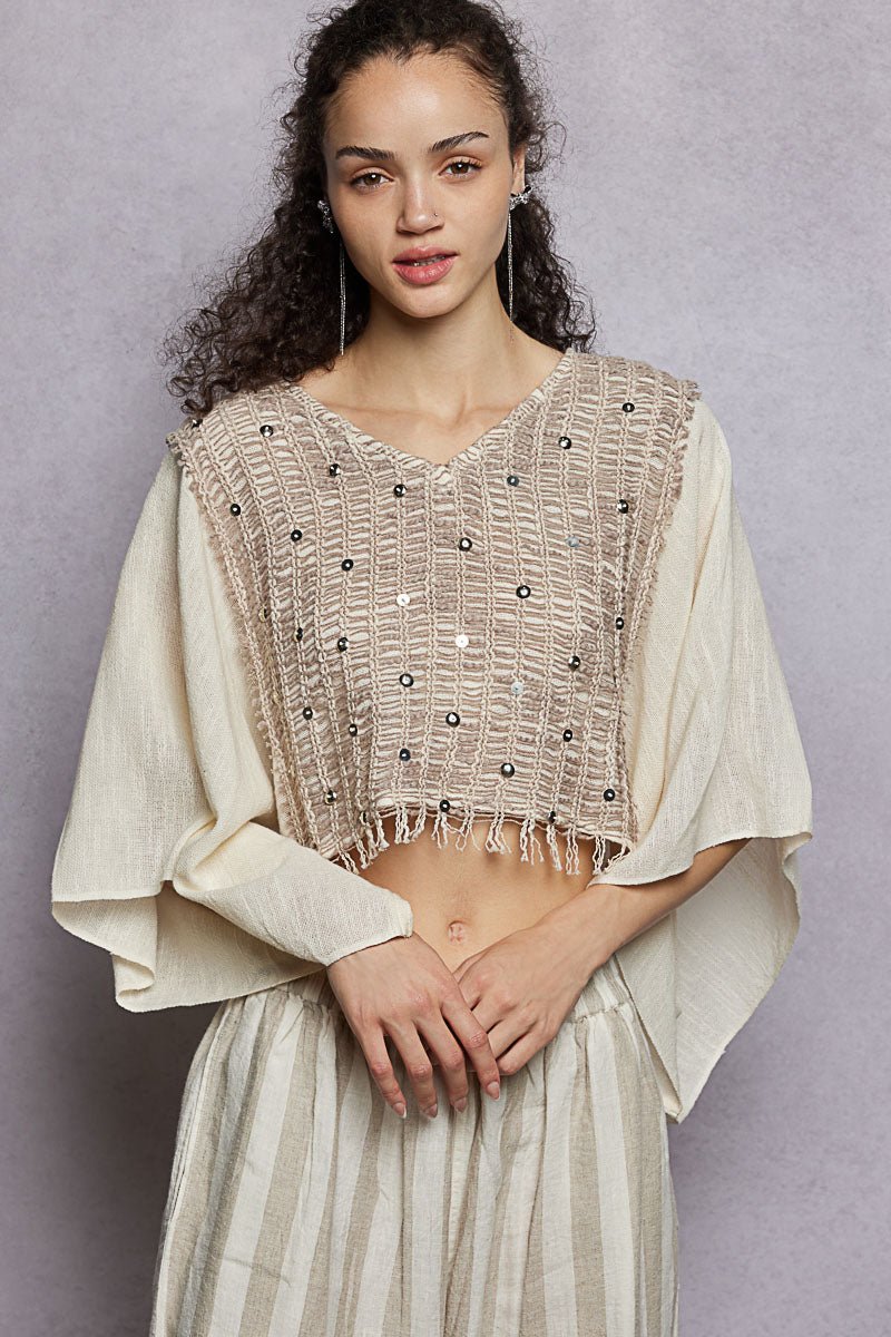 Natural Kimono Style Topper - Vintage Vault Boutique