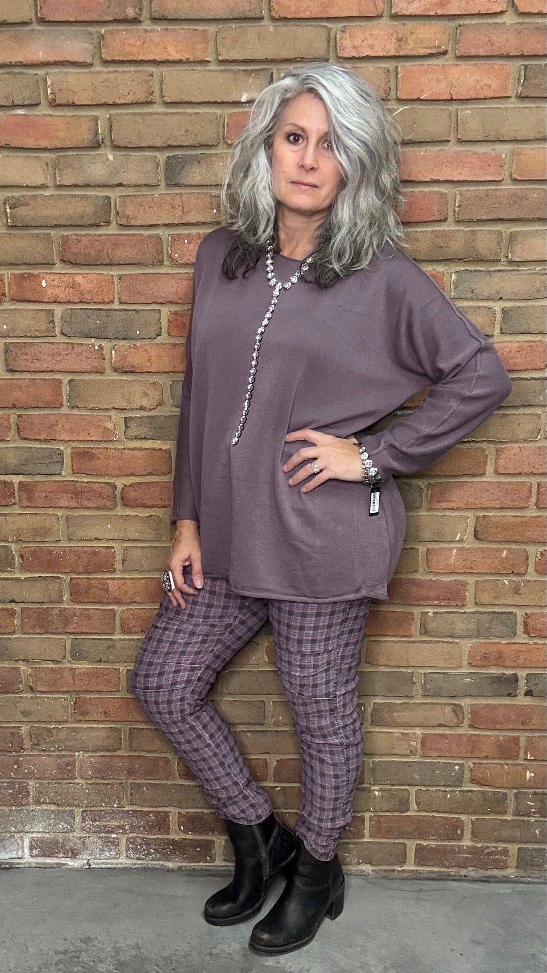 Plum Oversized Knit Sweater