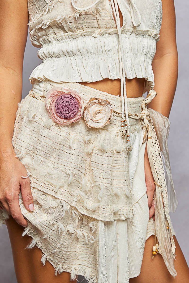 Lace and Flower Belt - Vintage Vault Boutique