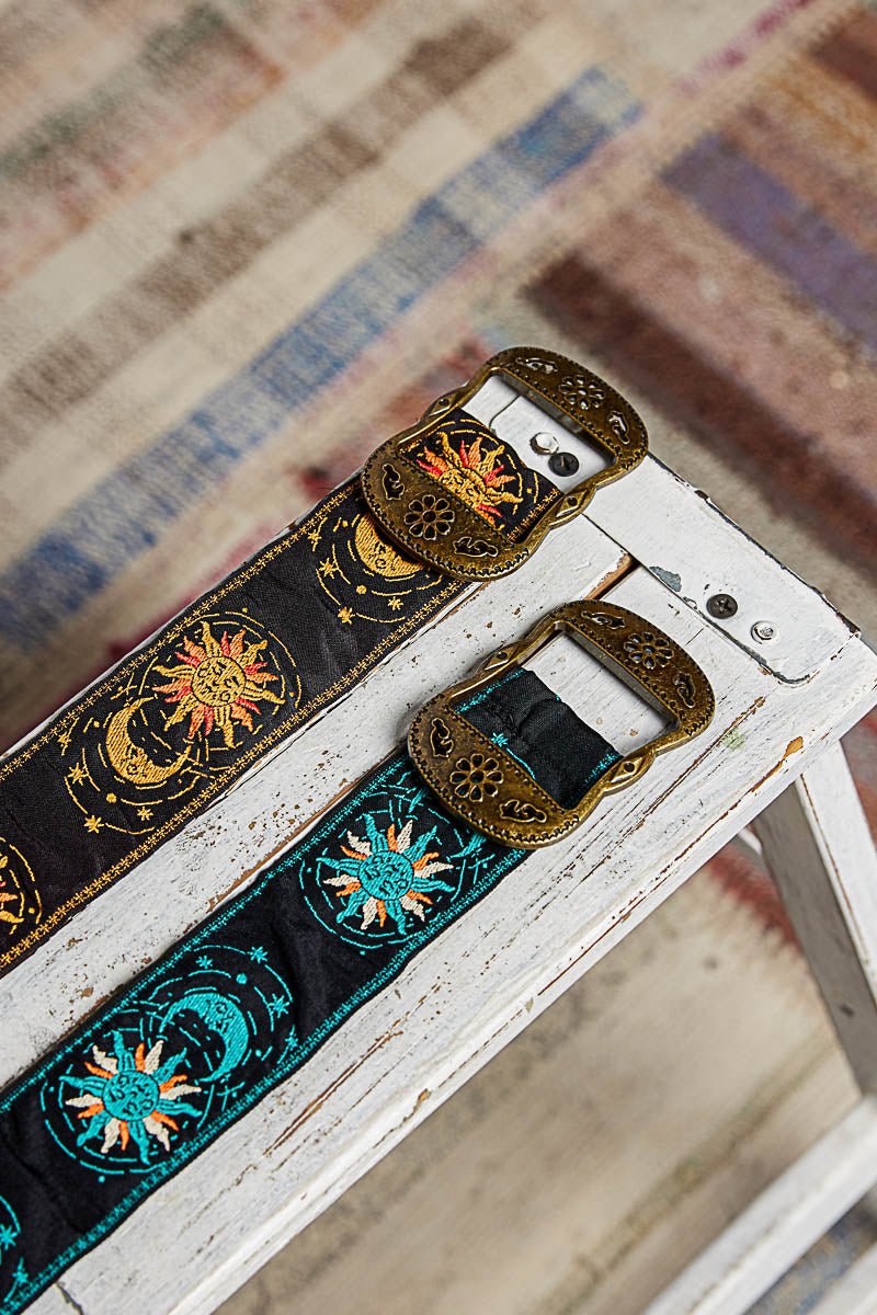 Brass Buckle Sun/Moon Belt - Vintage Vault Boutique