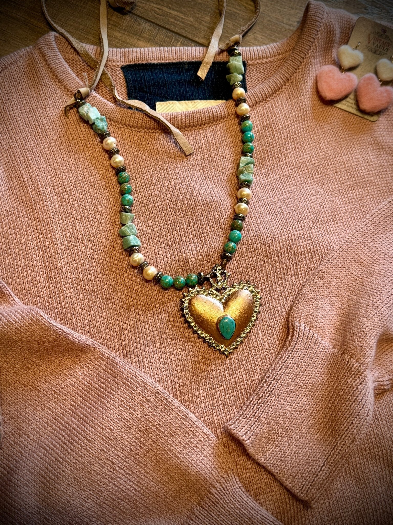 Rose Gold Heart Necklace - Vintage Vault Boutique
