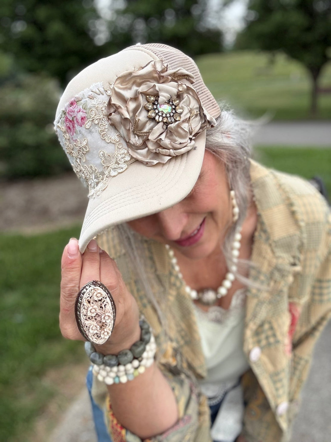 Embellished Baseball Hat - Vintage Vault Boutique