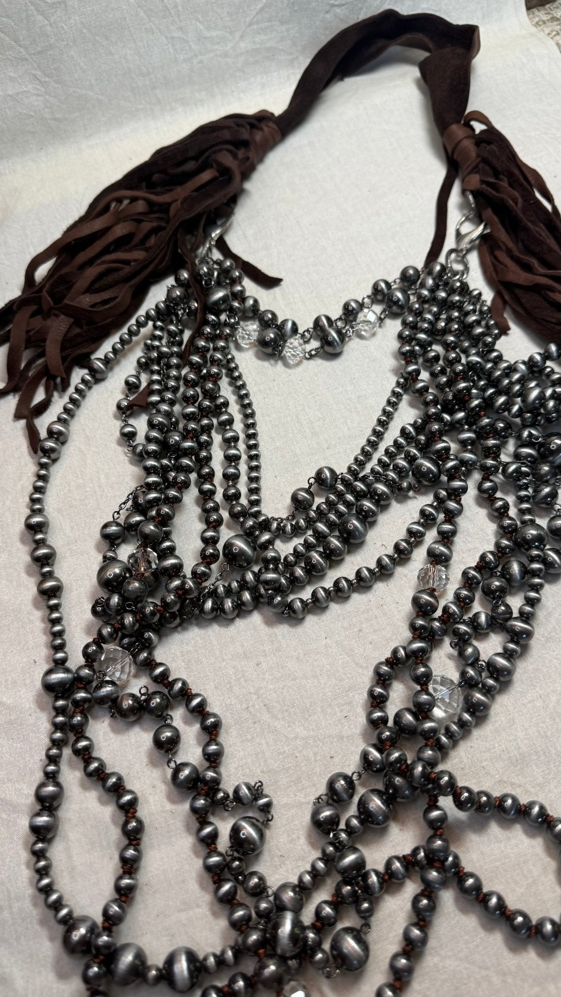 Dripping in Pearls - Silver Necklace - Vintage Vault Boutique