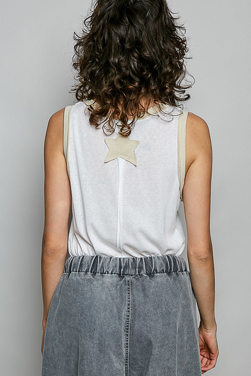 Star Applique Tank Top - Vintage Vault Boutique