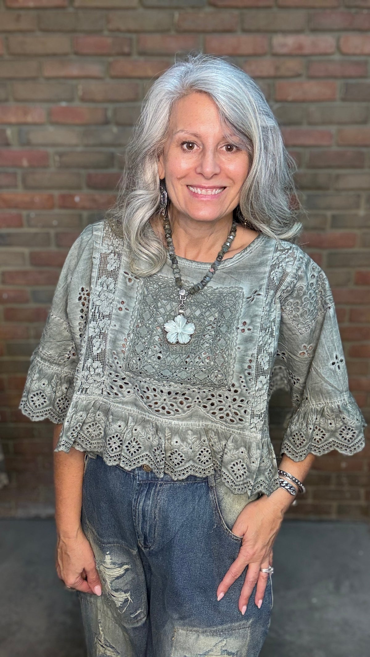 Softly Worn Top - Charcoal