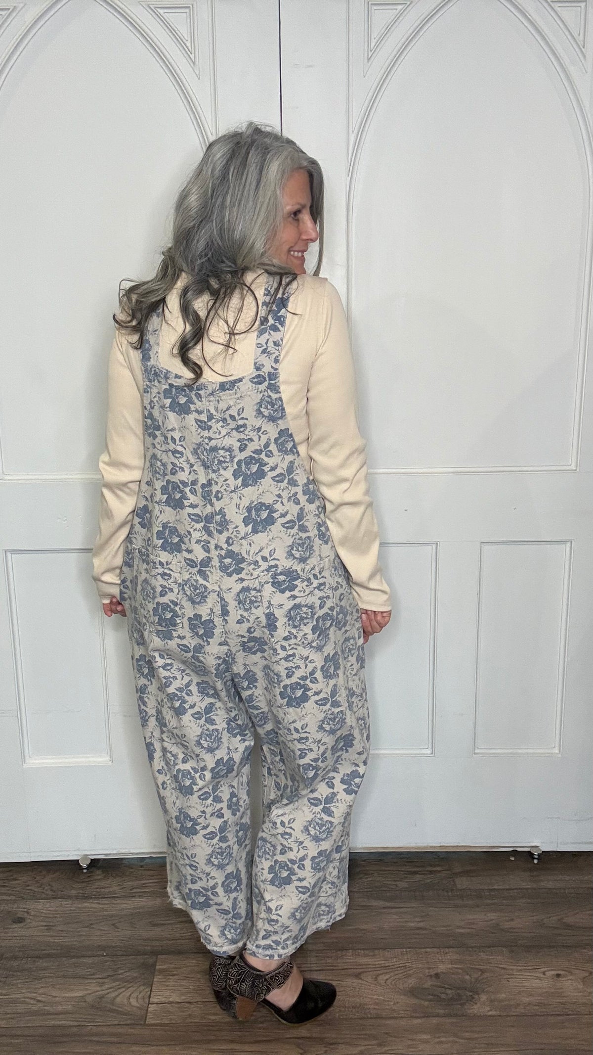 Floral Printed Oversized Overalls