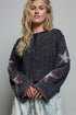 Indigo Waffle Star Top - Vintage Vault Boutique