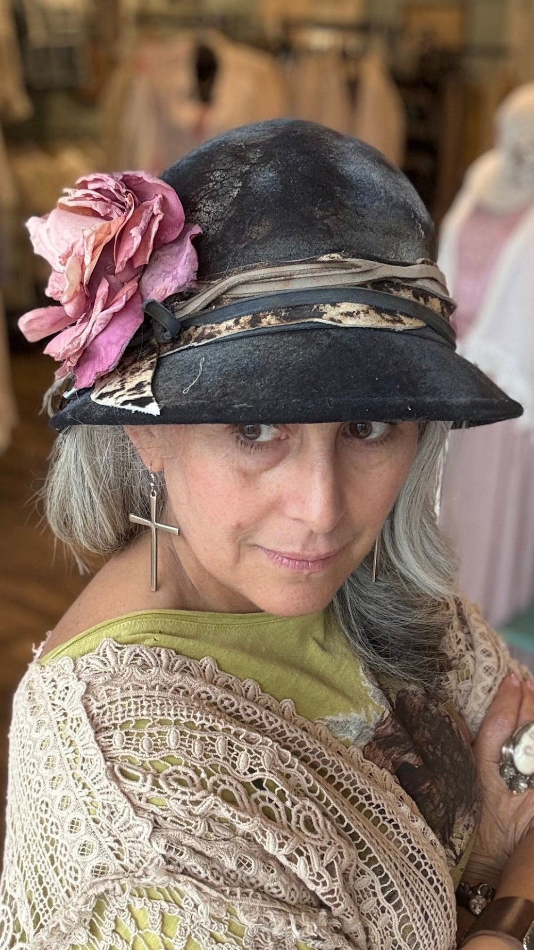 Pink Rose Bucket Hat by A Rare Bird - Vintage Vault Boutique
